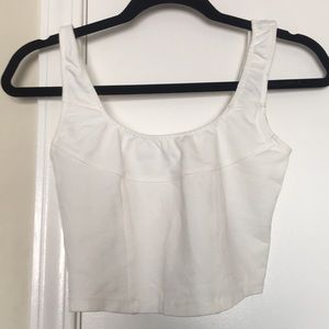 White crop top tank